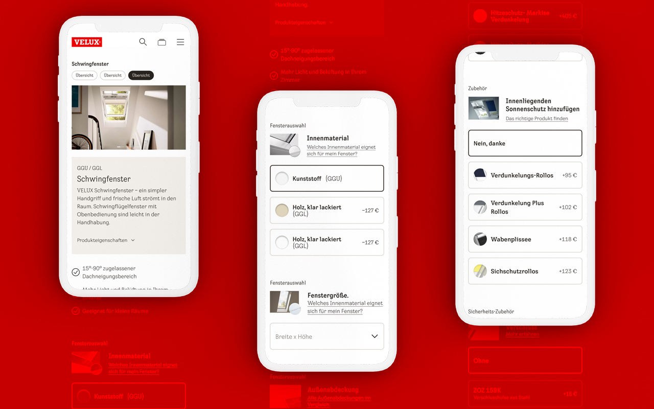 Mobile screens of our new project configurator